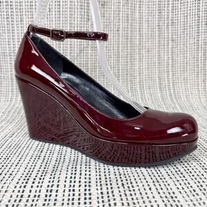 Marc Jacobs Patent Mary Jane‎ Wedge Heels Size 6 Cherry Coded Y2K Whimsy Goth